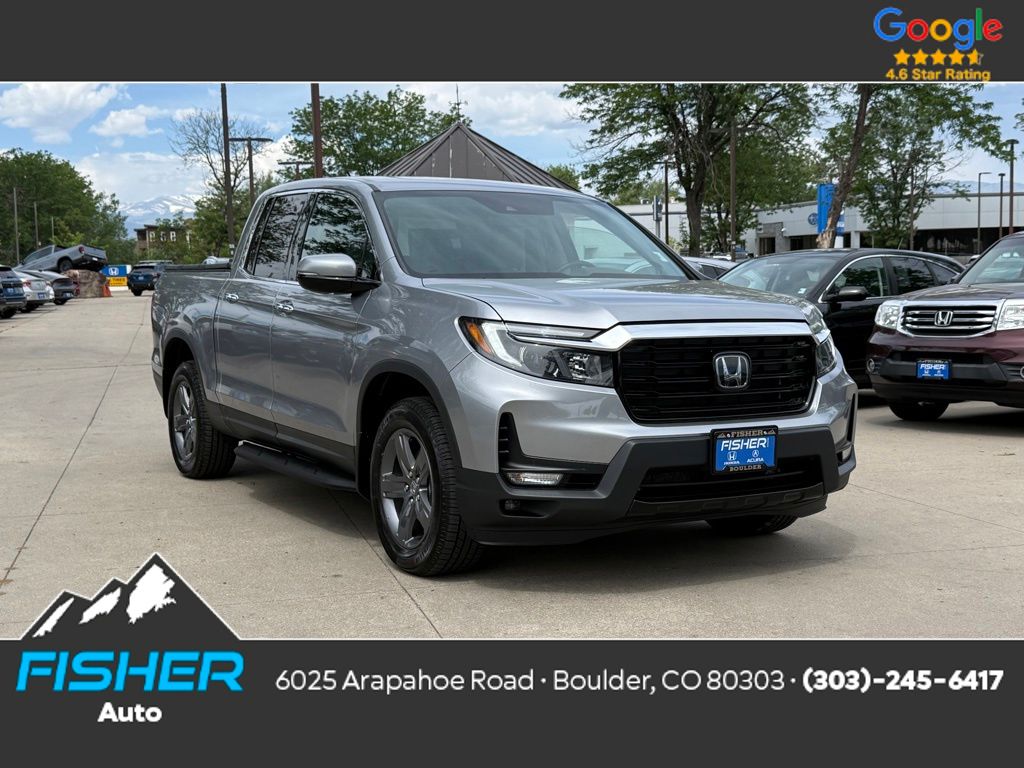 Silver 2021 Honda Ridgeline RTL-E AWD Pickup Truck All-Wheel Drive 9-Speed Automatic
