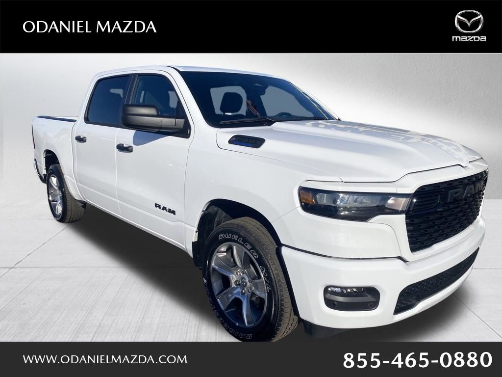 Bright White Clearcoat 2025 RAM 1500 Tradesman Crew Cab 4WD Pickup Truck Four-Wheel Drive 8-Speed Automatic