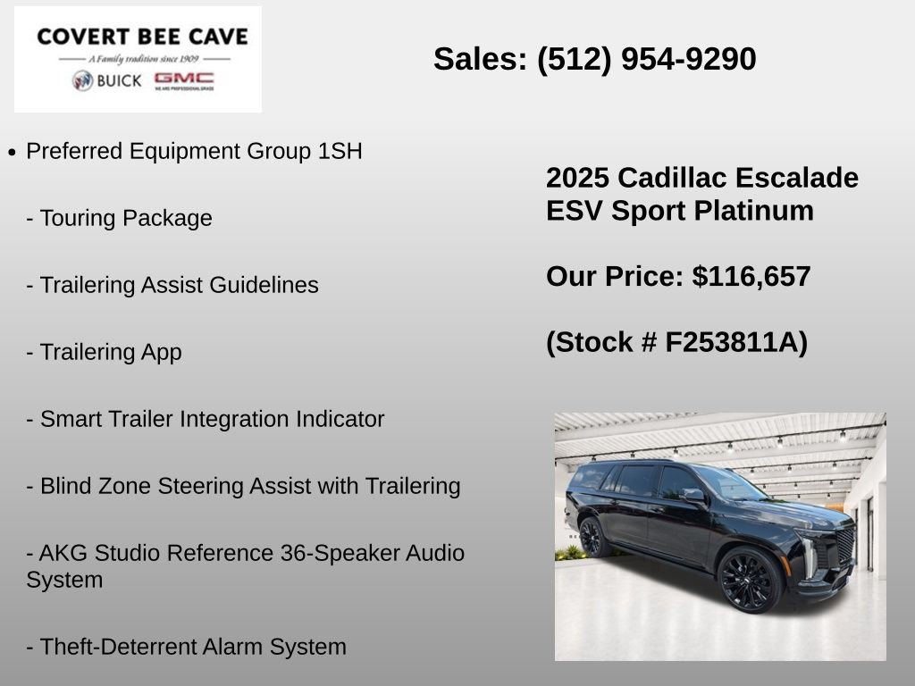 Used Car 2025 Cadillac Escalade Esv  Sport Platinum For Sale Under $120,000 In Austin, Texas