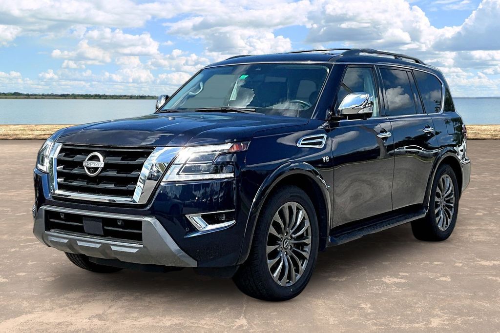 Hermosa Blue Pearl 2022 Nissan Armada Platinum RWD SUV / Crossover 4X2 7-Speed Automatic