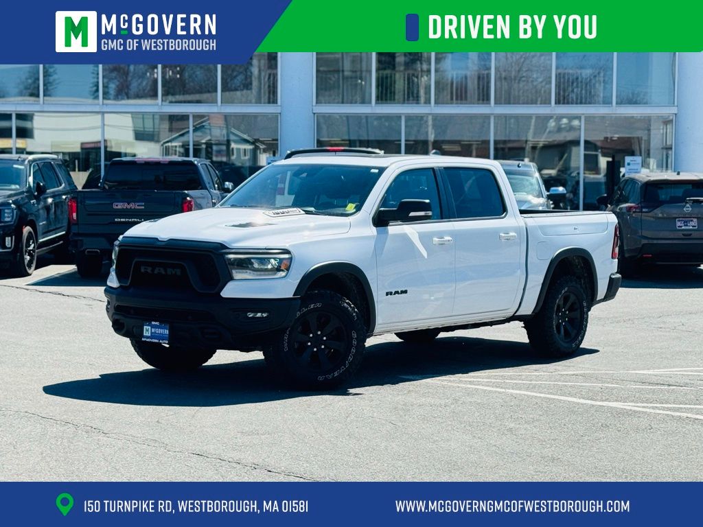 Bright White Clearcoat 2022 RAM 1500 Rebel Crew Cab 4WD Pickup Truck Four-Wheel Drive 8-Speed Automatic