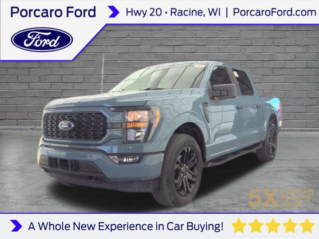 Blue 2023 Ford F-150 Pickup Truck Four-Wheel Drive Automatic