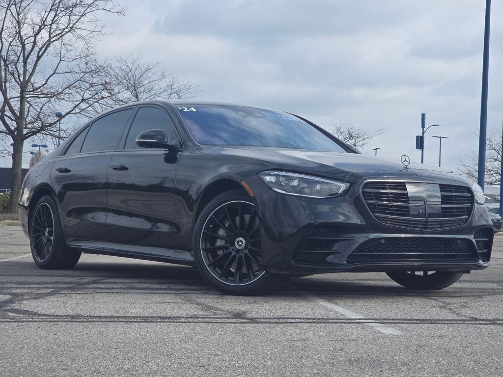 Obsidian Black Metallic 2024 Mercedes-Benz S-Class S 580 4MATIC Sedan All-Wheel Drive 9-Speed Automatic