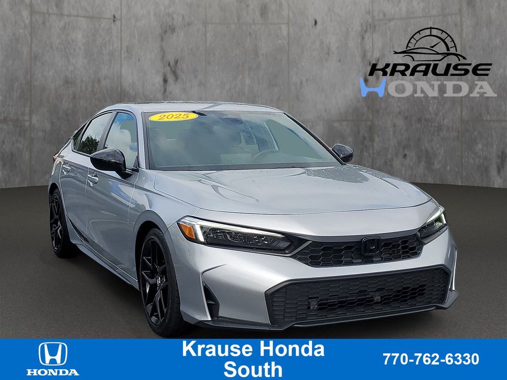 Solar Silver Metallic 2025 Honda Civic Hatchback Hatchback Front-Wheel Drive Continuously Variable Transmission