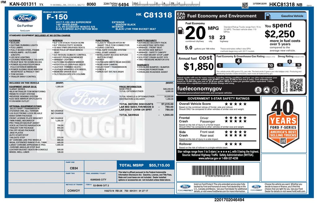 Used Car 2017 Ford F-150  Lariat For Sale Under $25,000 In Austin, Texas