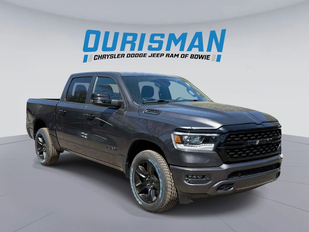 Gray (Granite Crystal Metallic Clearcoat) 2023 RAM 1500 Big Horn Crew Cab 4WD Pickup Truck Four-Wheel Drive 8-Speed Automatic