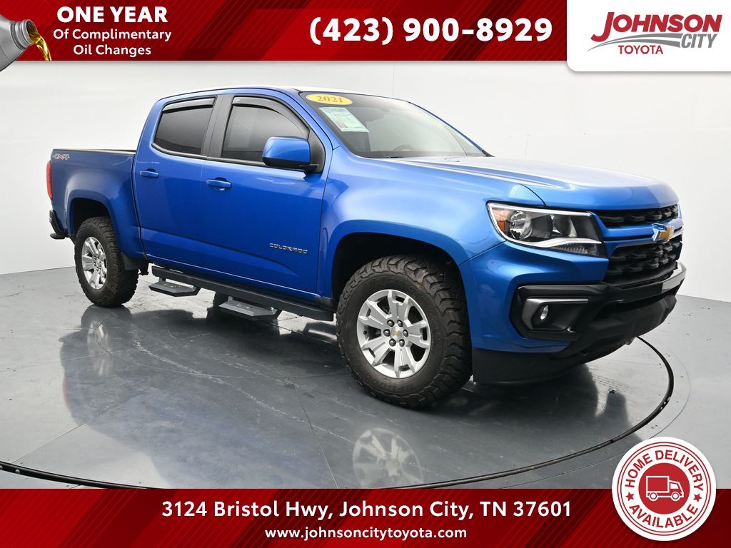 Bright Blue Metallic 2021 Chevrolet Colorado Pickup Truck Four-Wheel Drive 8-Speed Automatic