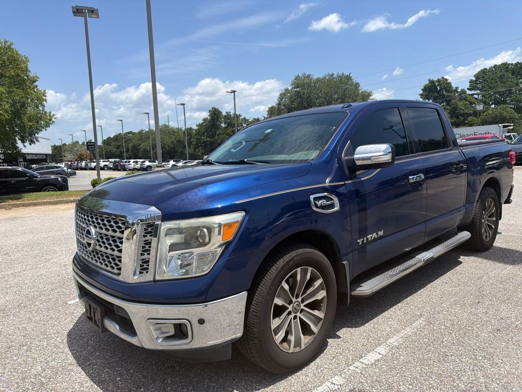 Deep Blue Pearl 2017 Nissan Titan Pickup Truck 4X2 7-Speed Automatic