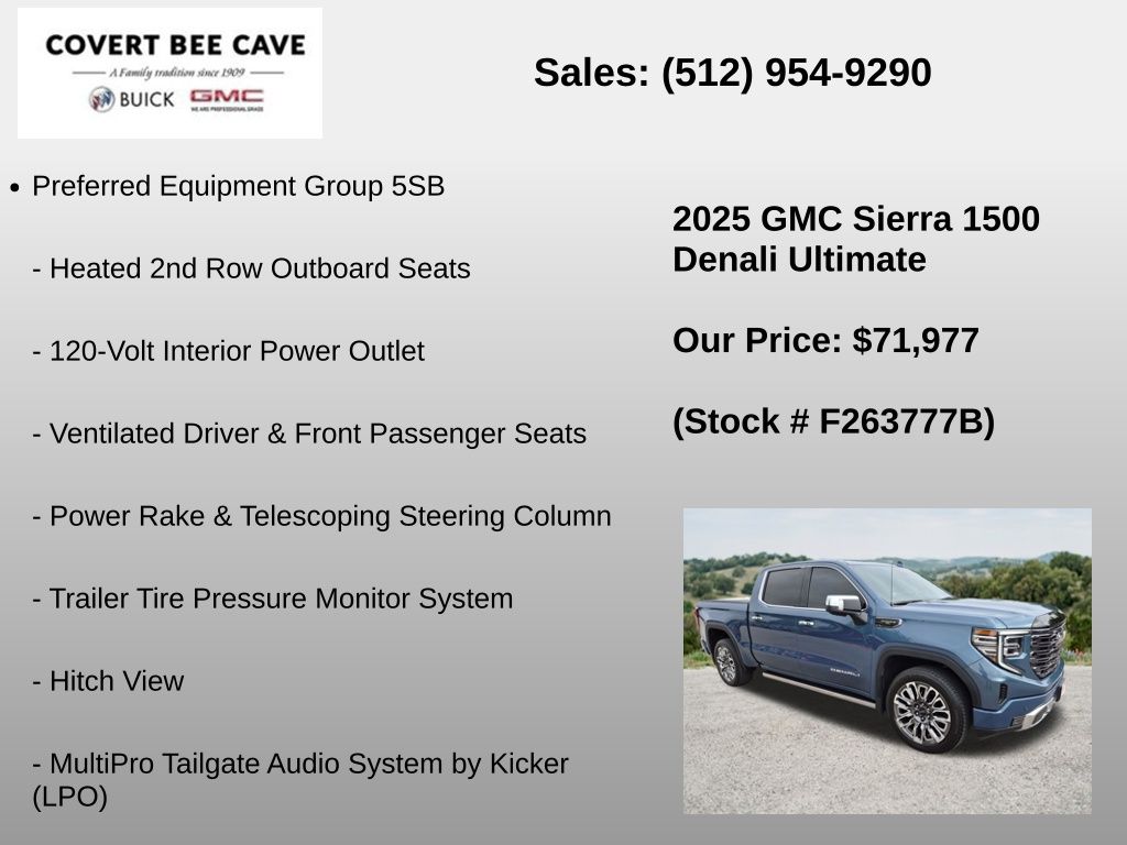Used Car 2025 Gmc Sierra 1500  Denali Ultimate For Sale Under $80,000 In Austin, Texas