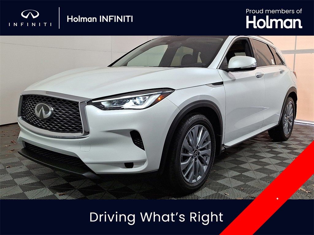 Radiant White 2025 INFINITI QX50 Luxe AWD SUV / Crossover All-Wheel Drive Continuously Variable Transmission
