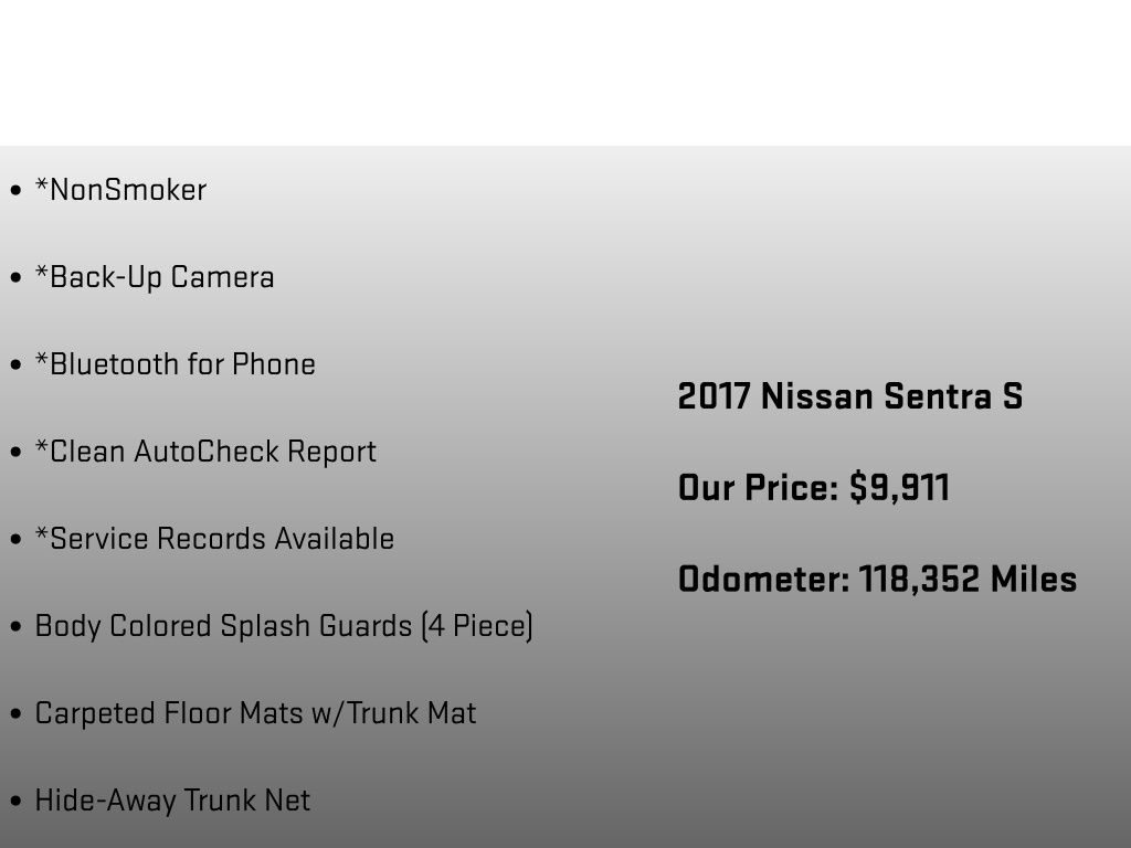 2017 Nissan Sentra S Black at Subaru and VW of Moon Township