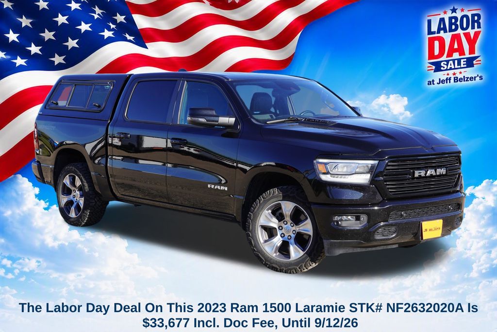 Diamond Black Crystal Pearlcoat 2023 RAM 1500 Pickup Truck Four-Wheel Drive 8-Speed Automatic