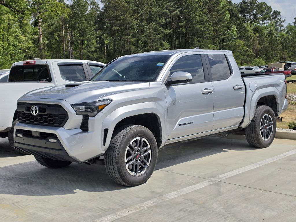 Silver 2024 Toyota Tacoma TRD Sport Double Cab 4WD Pickup Truck Four-Wheel Drive 8-Speed Automatic