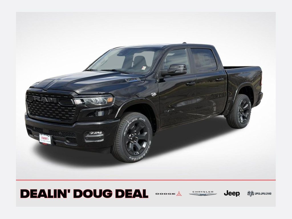 Diamond Black Crystal Pearlcoat 2026 RAM 1500 Big Horn Crew Cab 4WD Pickup Truck Four-Wheel Drive 8-Speed Automatic