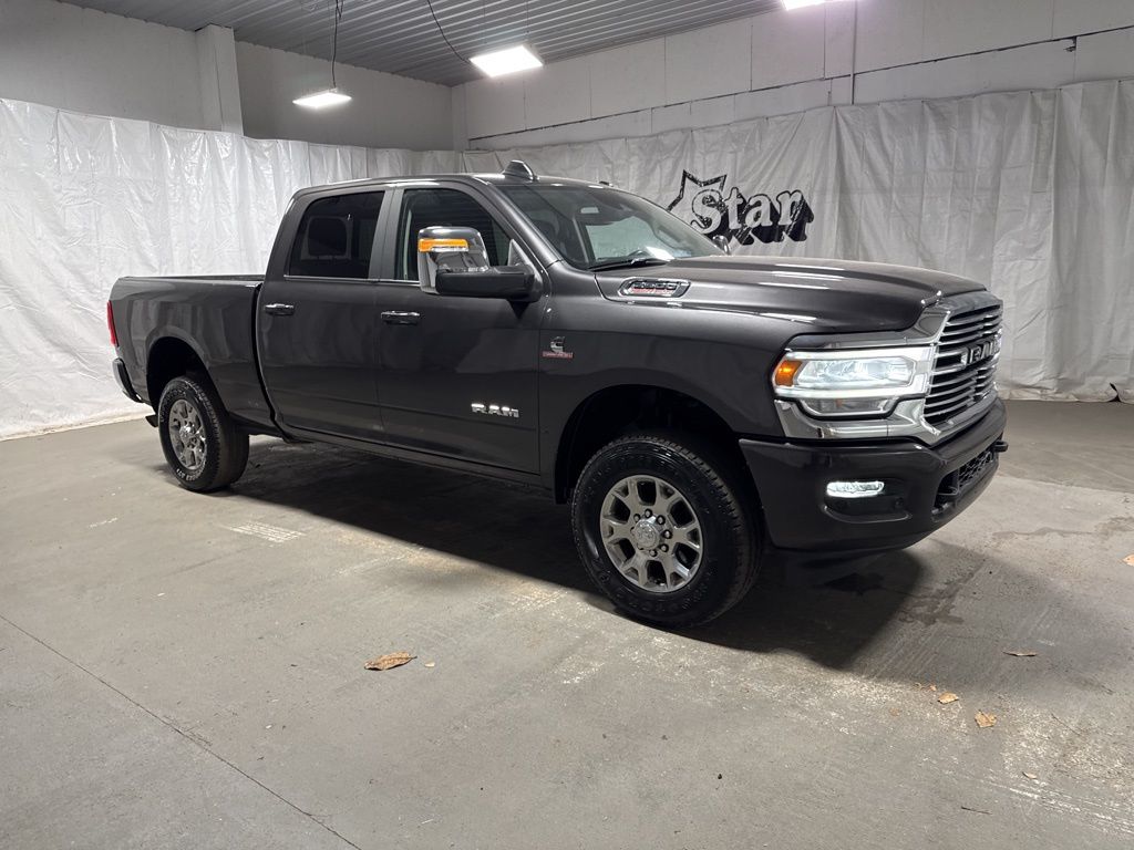 Gray (Granite Crystal Metallic Clearcoat) 2024 RAM 2500 Laramie Crew Cab 4WD Pickup Truck Four-Wheel Drive 6-Speed Automatic