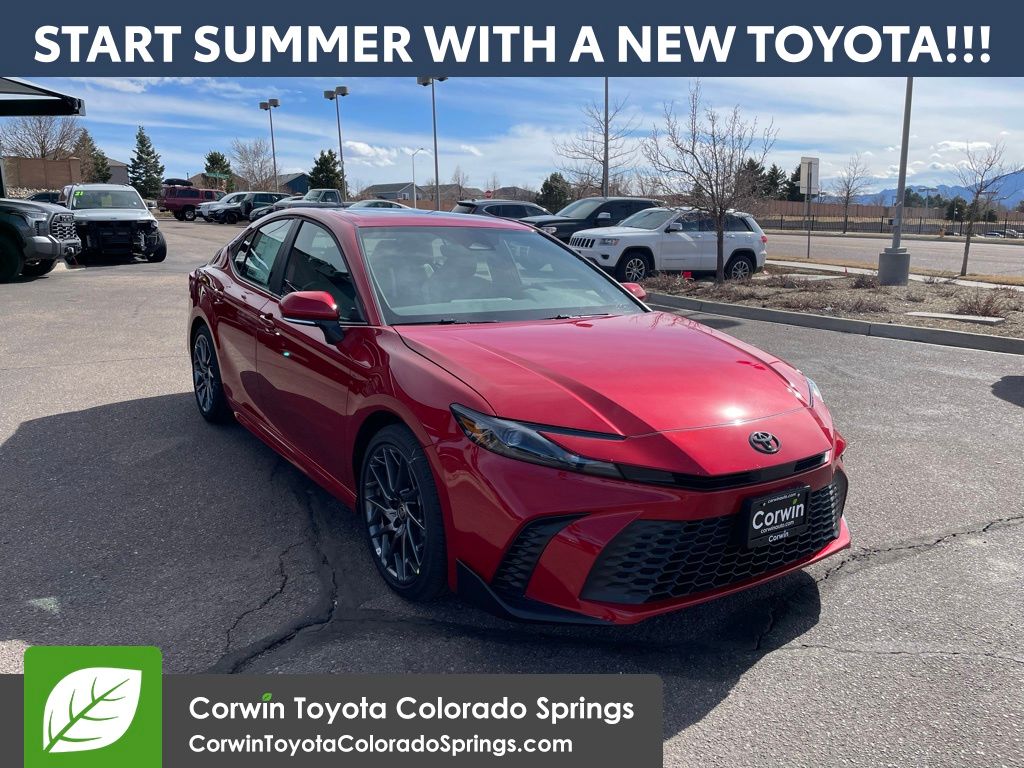 Supersonic Red 2025 Toyota Camry SE FWD Sedan Front-Wheel Drive Continuously Variable Transmission