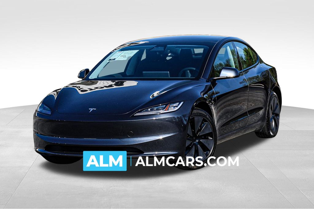 Black 2025 Tesla Model 3 Long Range RWD Sedan Rear-Wheel Drive 1-Speed Automatic