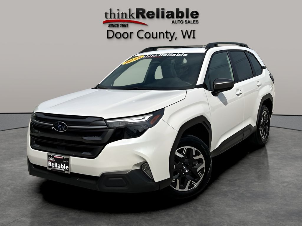 Crystal White Pearl 2025 Subaru Forester SUV / Crossover All-Wheel Drive Continuously Variable Transmission