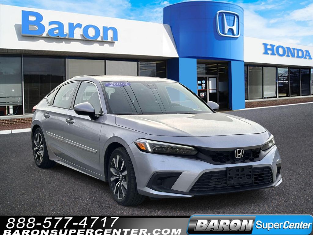 Gray 2023 Honda Civic Hatchback EX-L FWD Hatchback Front-Wheel Drive Continuously Variable Transmission