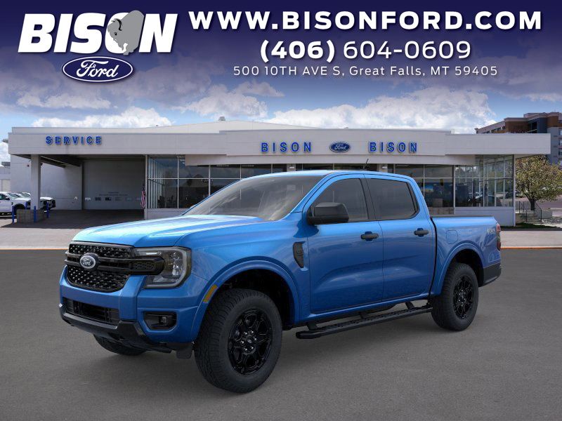Velocity Blue Metallic 2025 Ford Ranger XLT SuperCrew 4WD Pickup Truck Four-Wheel Drive Automatic