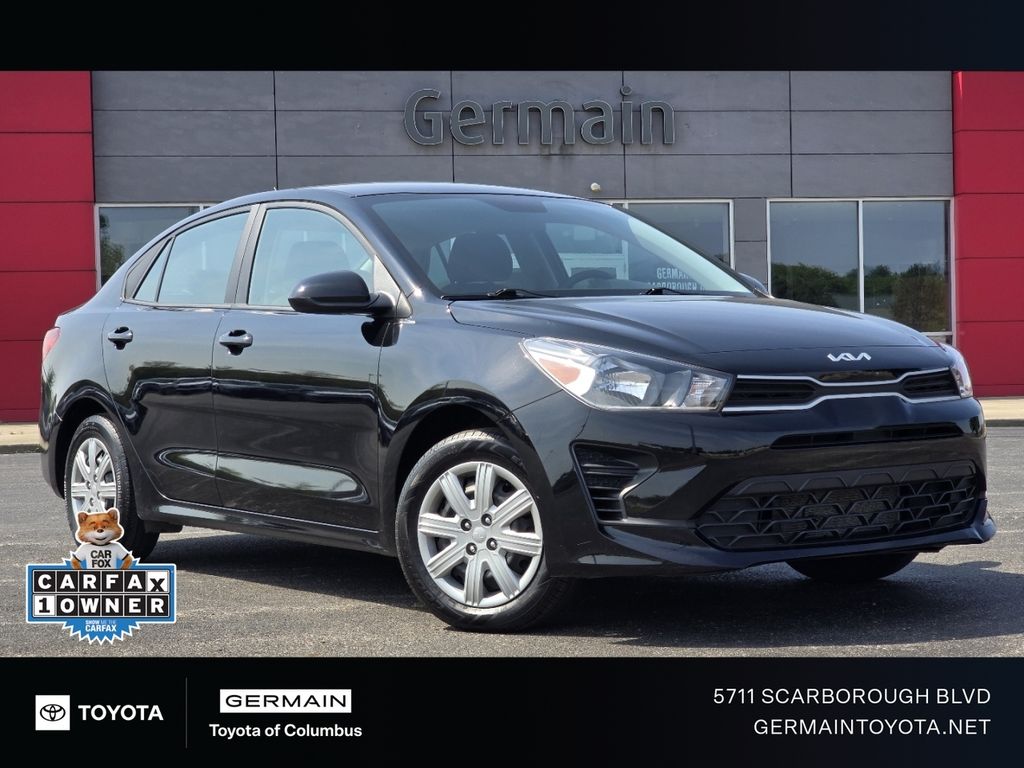 Aurora Black 2023 Kia Rio Sedan Front-Wheel Drive Continuously Variable Transmission