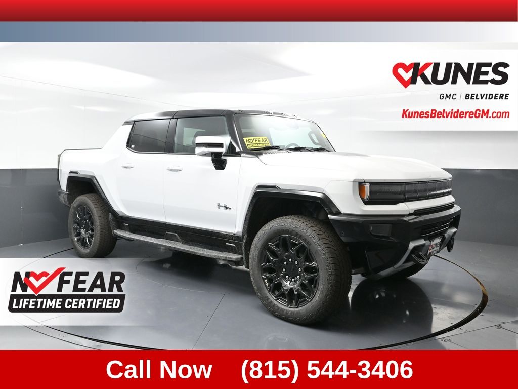 Interstellar White 2025 GMC Hummer EV Pickup 2X Crew Cab AWD Pickup Truck All-Wheel Drive 1-Speed Automatic