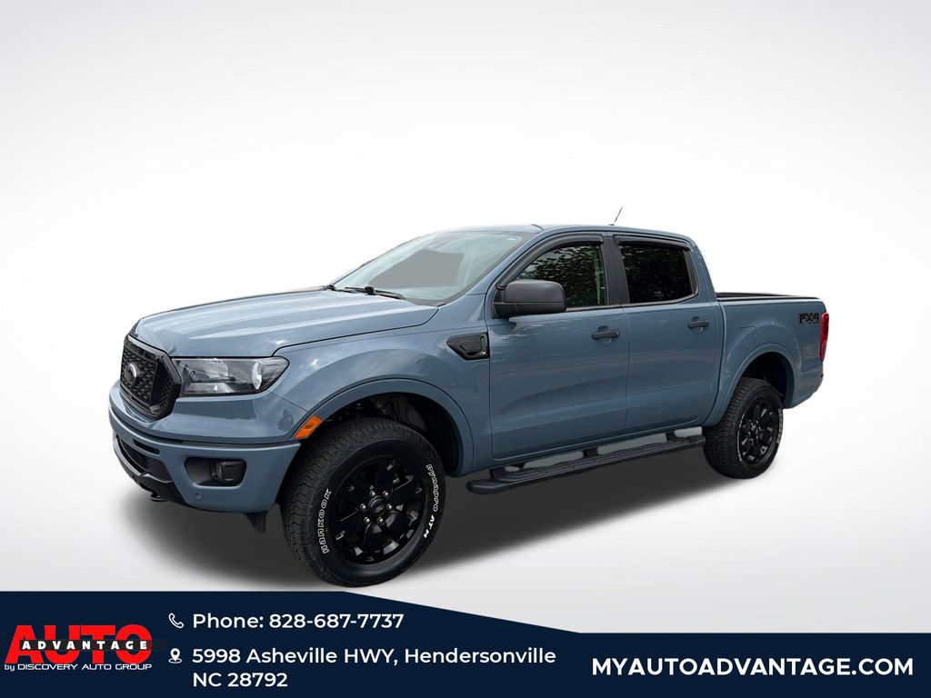 Blue (Azure Gray Metallic) 2023 Ford Ranger XLT SuperCrew 4WD Pickup Truck Four-Wheel Drive Automatic