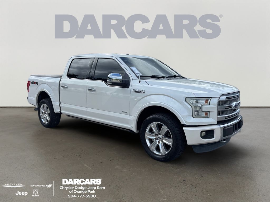 White Platinum Clearcoat Metallic 2015 Ford F-150 Pickup Truck Four-Wheel Drive 6-Speed Automatic