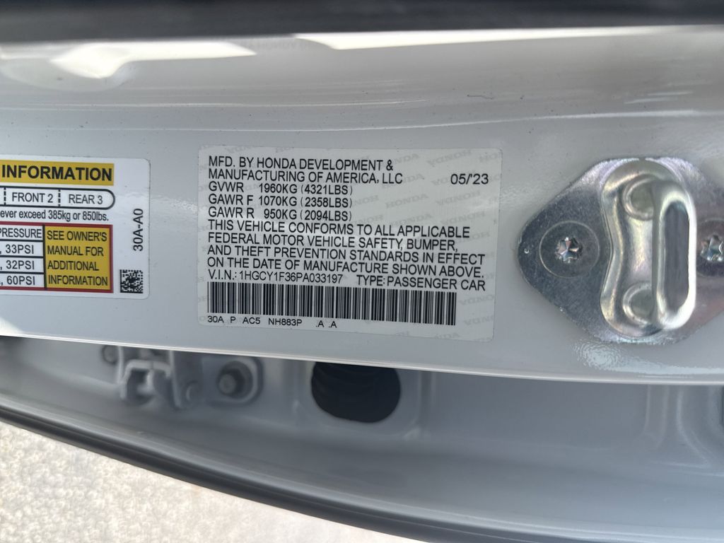 2023 Honda Accord EX White at Bravo Nissan