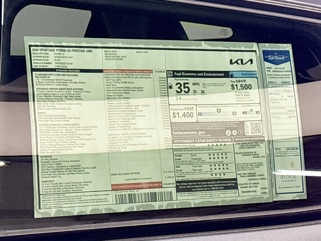 2026 Kia Sportage Hybrid SX-Prestige