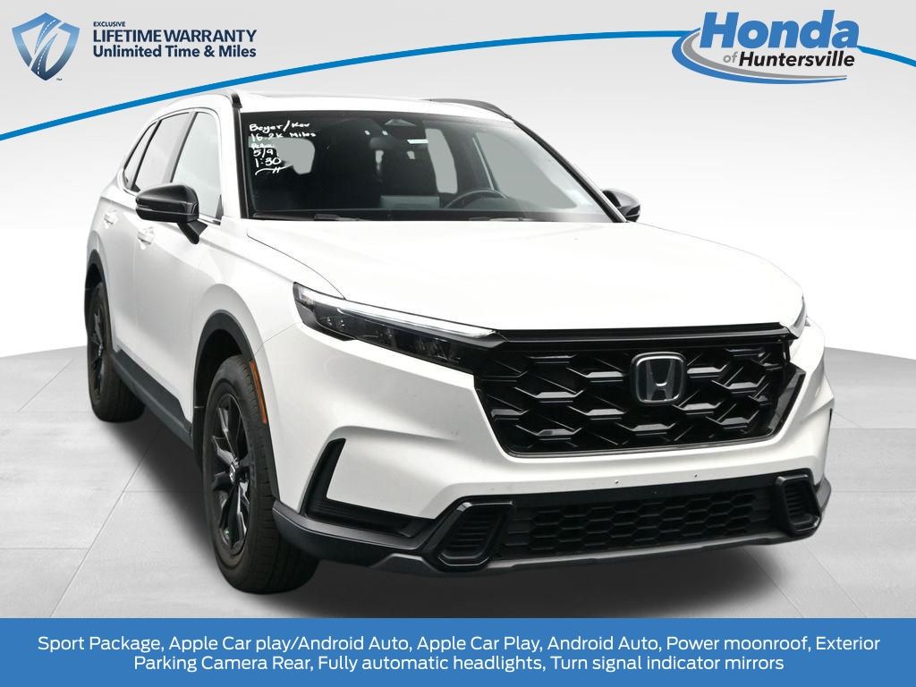 Platinum White Pearl 2023 Honda CR-V Hybrid Sport AWD SUV / Crossover All-Wheel Drive Continuously Variable Transmission