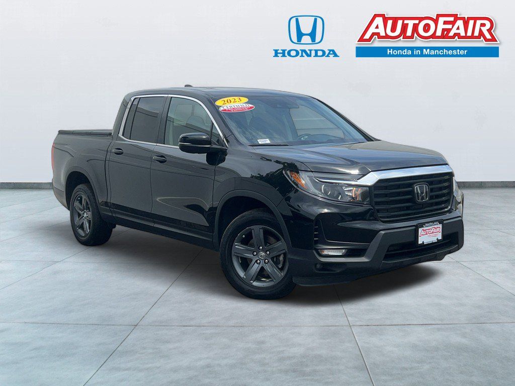 Crystal Black Pearl 2023 Honda Ridgeline Pickup Truck All-Wheel Drive 9-Speed Automatic
