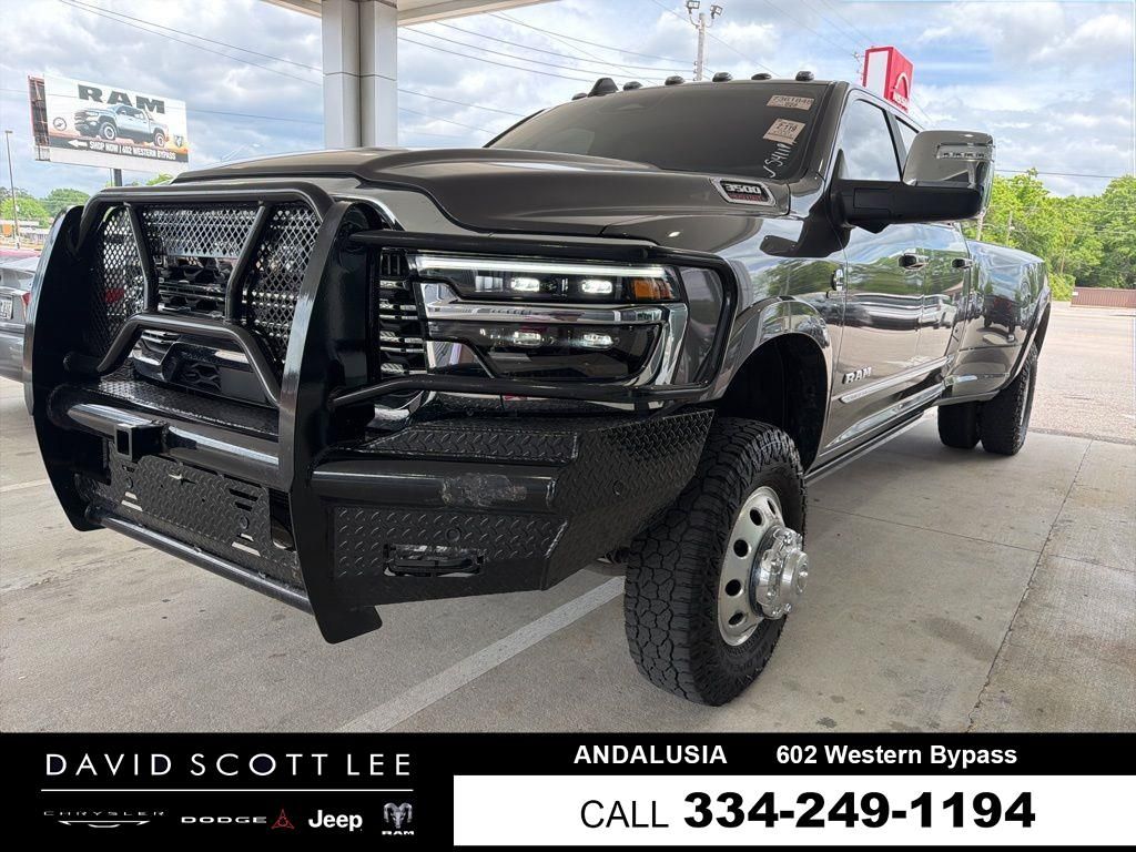 Gray (Granite Crystal Metallic Clearcoat) 2025 RAM 3500 Limited Crew Cab LB DRW 4WD Pickup Truck Four-Wheel Drive 8-Speed Automatic