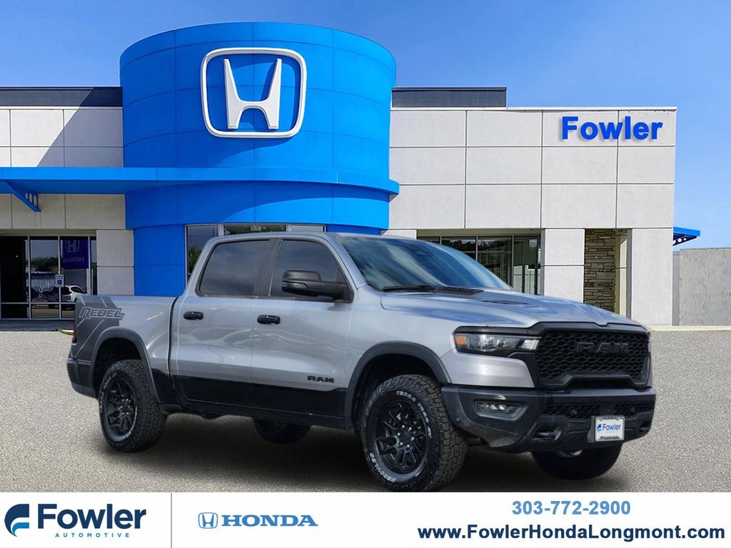 Billet Silver Metallic Clearcoat 2025 RAM 1500 Rebel Crew Cab 4WD Pickup Truck Four-Wheel Drive 8-Speed Automatic