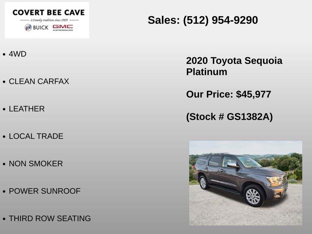 Used Car 2020 Toyota Sequoia  Platinum For Sale Under $50,000 In Austin, Texas
