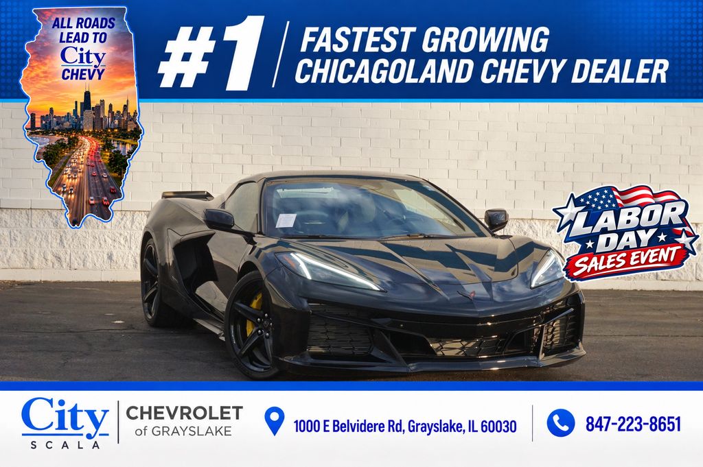 Black 2025 Chevrolet Corvette E-Ray Convertible All-Wheel Drive 8-Speed Dual Clutch