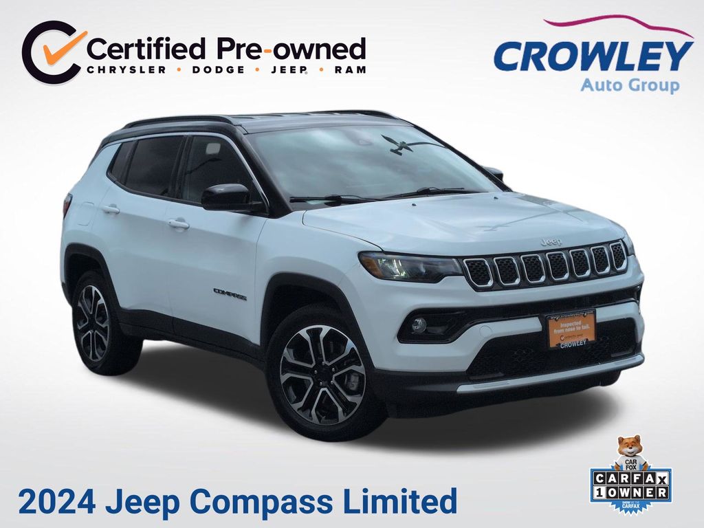 Bright White Clearcoat 2024 Jeep Compass SUV / Crossover Four-Wheel Drive 8-Speed Automatic