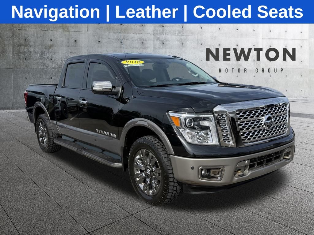 Gray (Magnetic Black) 2018 Nissan Titan Pickup Truck Four-Wheel Drive 7-Speed Automatic