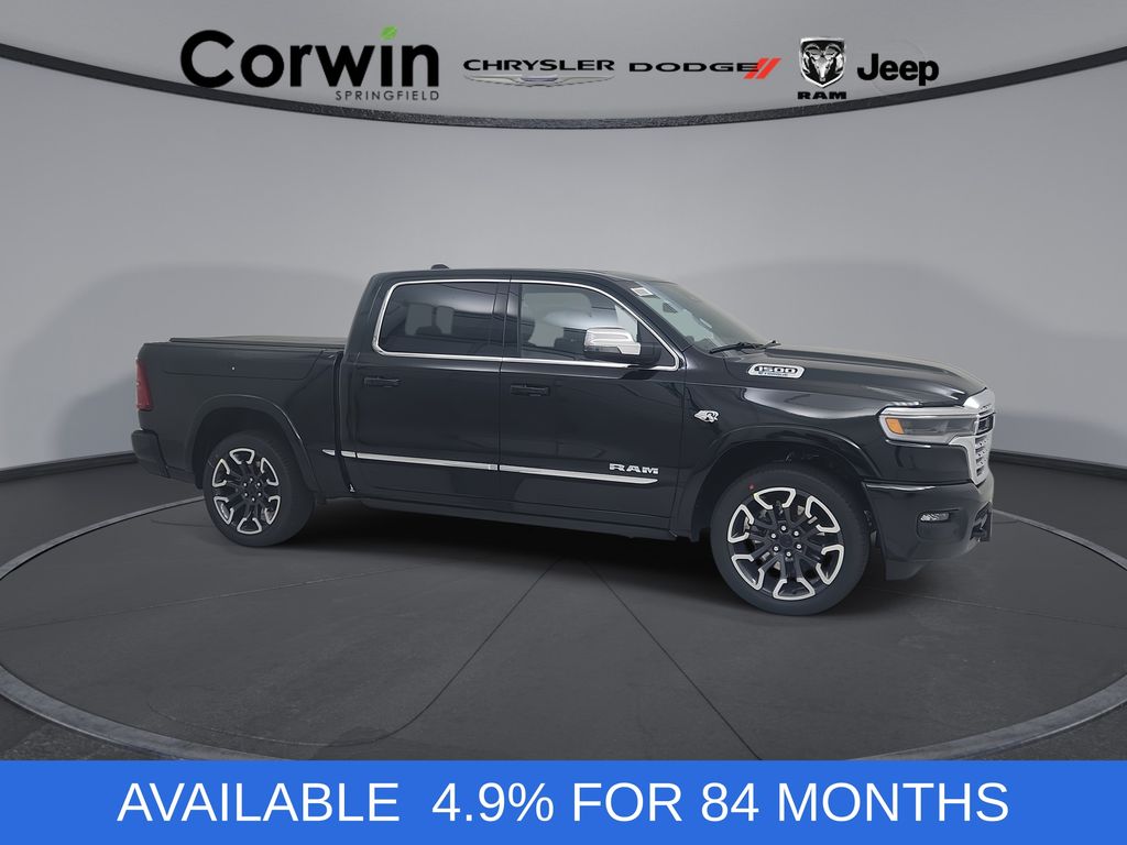 Diamond Black Crystal Pearlcoat 2026 RAM 1500 Limited Crew Cab 4WD Pickup Truck Four-Wheel Drive 8-Speed Automatic