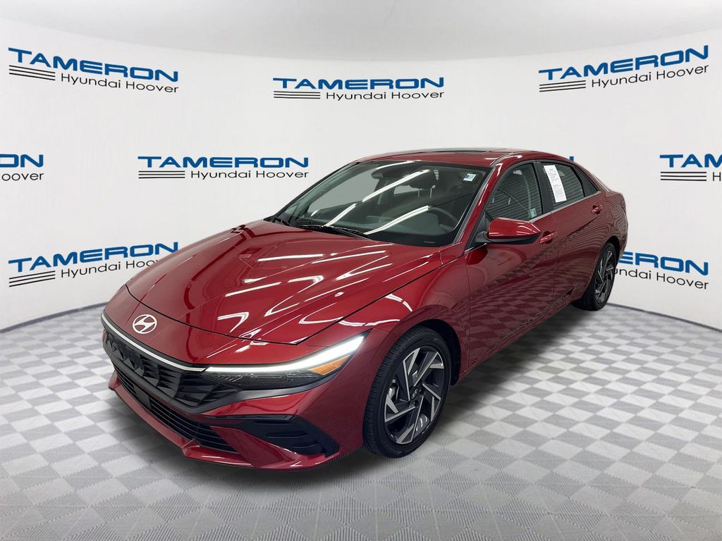 Red 2025 Hyundai Elantra Sedan Front-Wheel Drive Continuously Variable Transmission