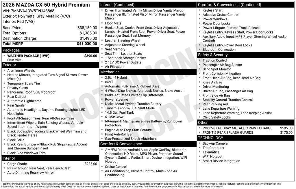 2026 Mazda CX-50 Hybrid Premium