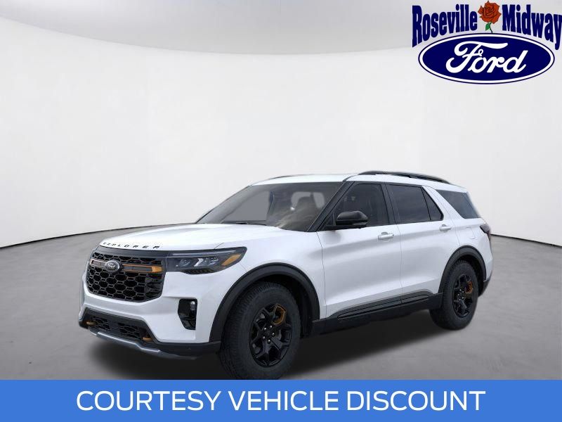 Star White Metallic Tri-Coat 2026 Ford Explorer SUV / Crossover All-Wheel Drive Automatic