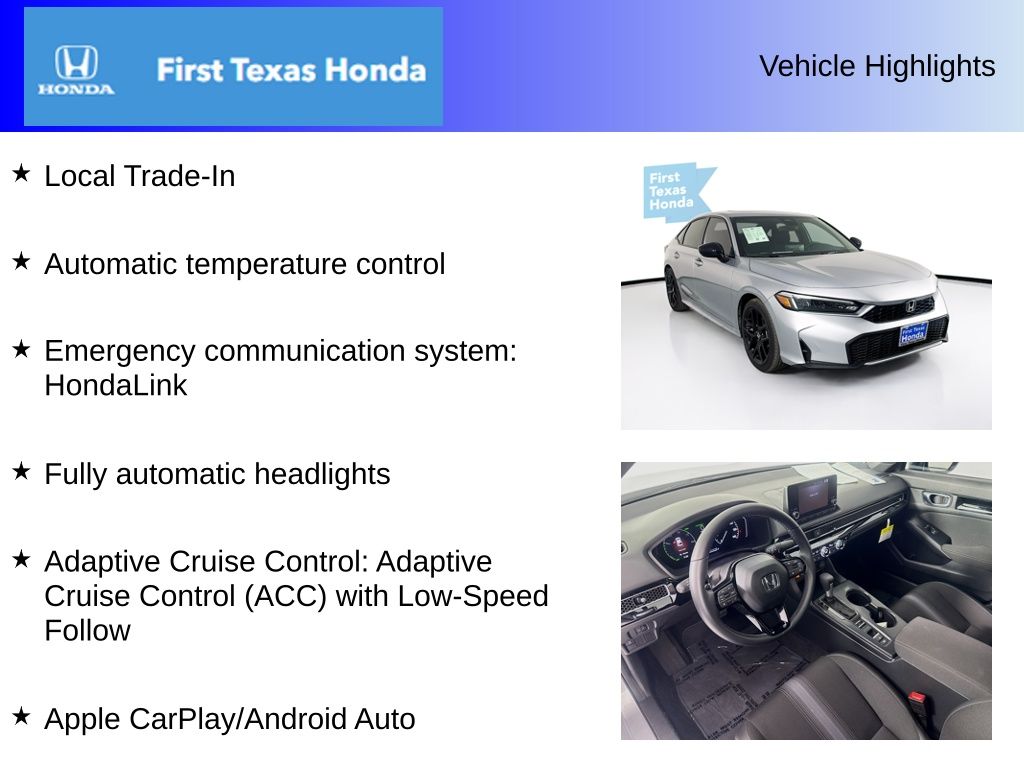 Used Car 2025 Honda Civic Hybrid  Sport For Sale Under $30,000 In Austin, Texas