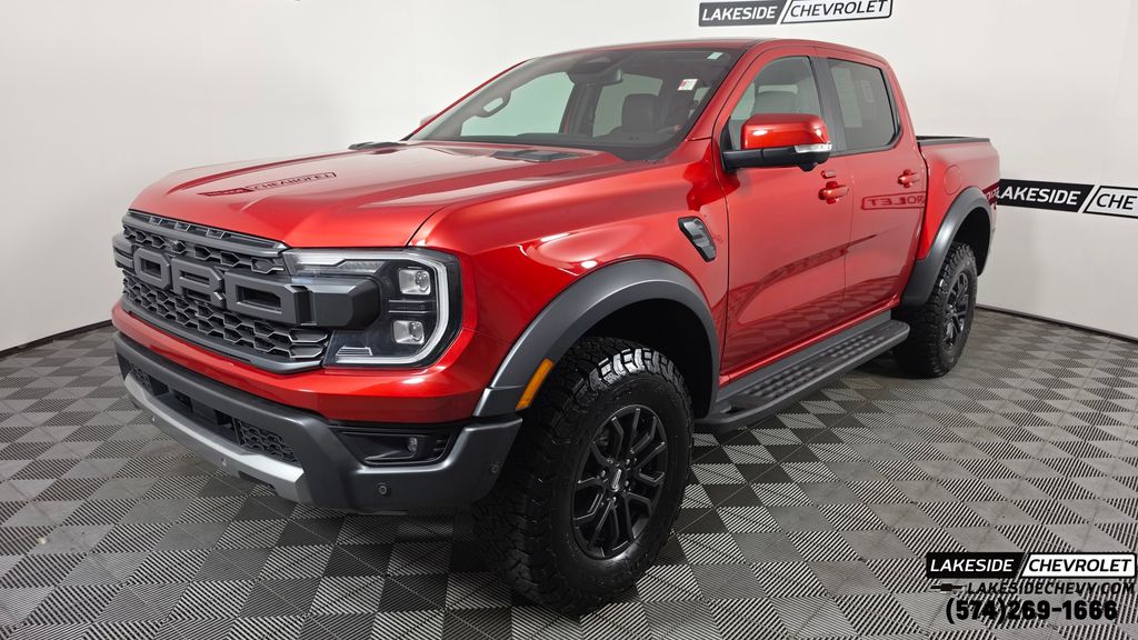 Chili Pepper Red 2024 Ford Ranger Raptor SuperCrew 4WD Pickup Truck Four-Wheel Drive Automatic