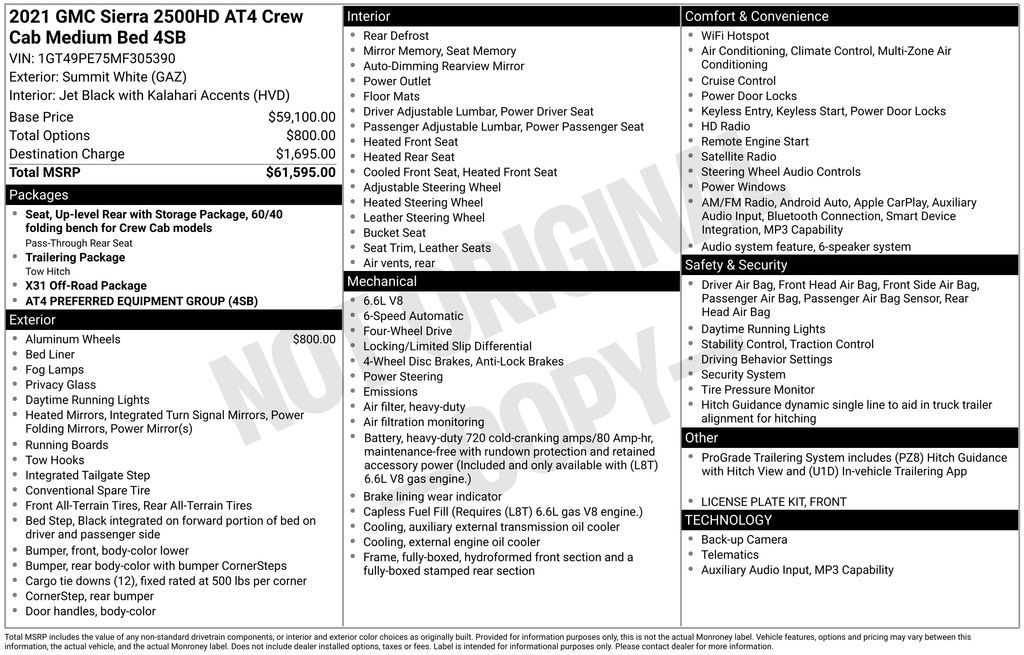 2021 GMC Sierra 4WD Crew Cab Standard Box AT4's photo