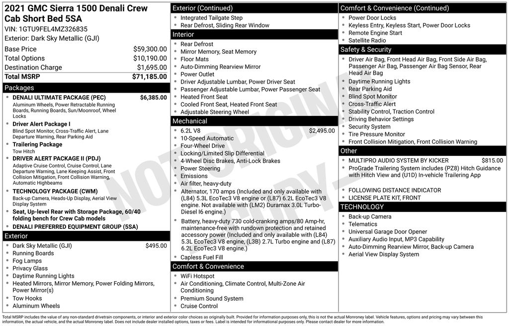 Used Car 2021 Gmc Sierra 1500  Denali For Sale Under $40,000 In Austin, Texas