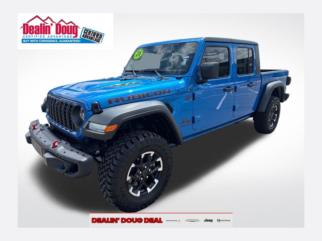 Hydro Blue Pearlcoat 2024 Jeep Gladiator Rubicon Crew Cab 4WD Pickup Truck Four-Wheel Drive 8-Speed Automatic
