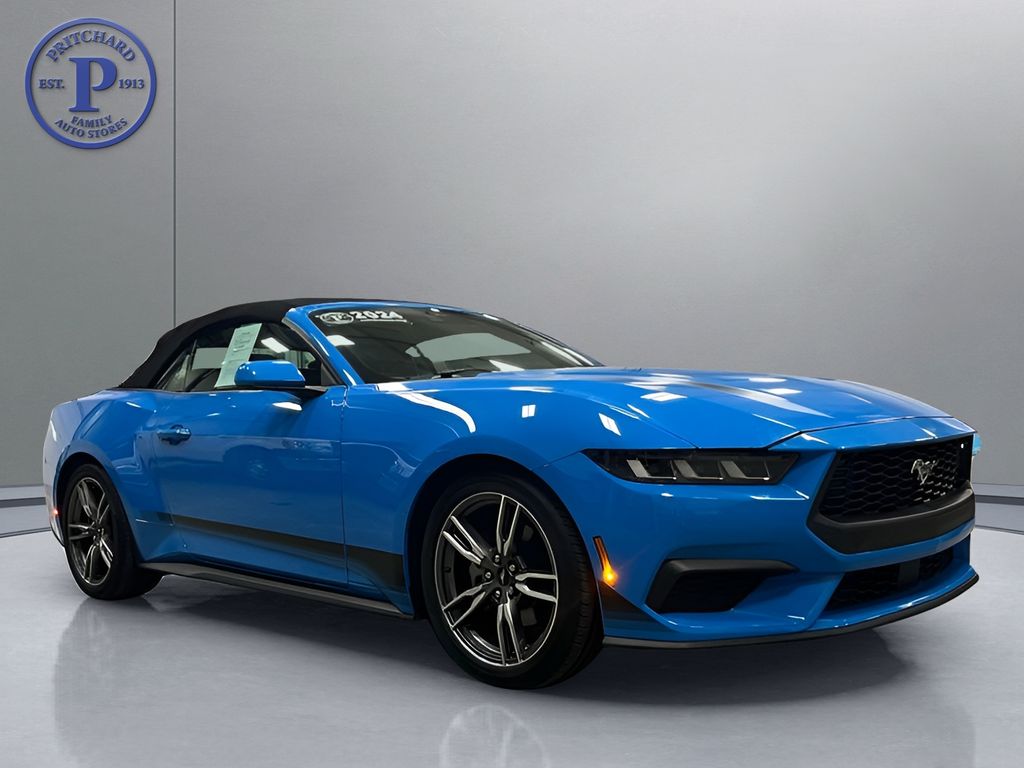 Blue 2024 Ford Mustang EcoBoost Premium Convertible RWD Convertible Rear-Wheel Drive Automatic