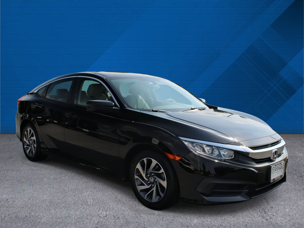Crystal Black Pearl 2016 Honda Civic EX Sedan Front-Wheel Drive Continuously Variable Transmission