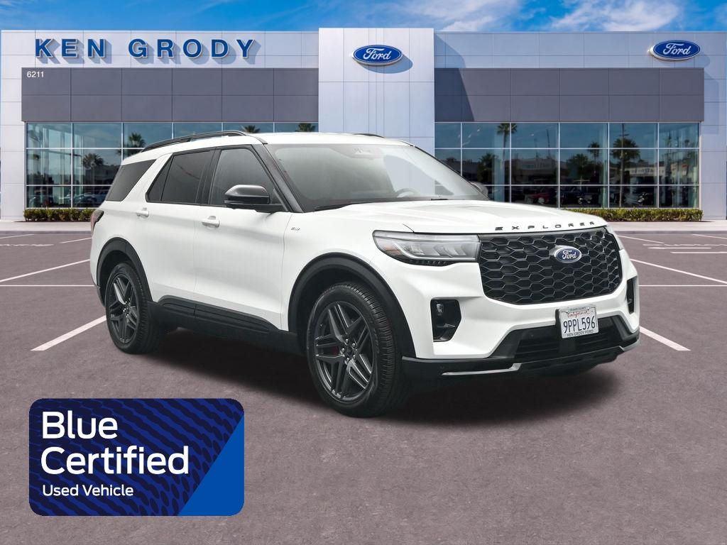 Star White Metallic Tri-Coat 2025 Ford Explorer SUV / Crossover Rear-Wheel Drive Automatic